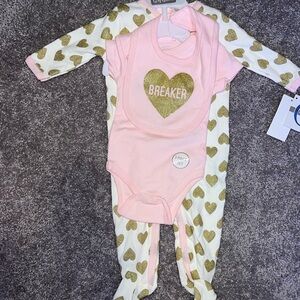 Pink and Gold Heart Breaker 3 Piece Set